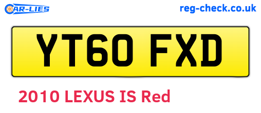 YT60FXD are the vehicle registration plates.