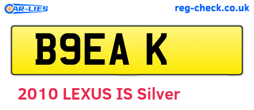 B9EAK are the vehicle registration plates.