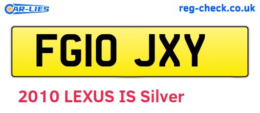 FG10JXY are the vehicle registration plates.
