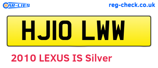 HJ10LWW are the vehicle registration plates.