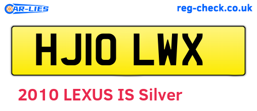 HJ10LWX are the vehicle registration plates.