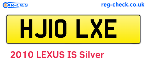 HJ10LXE are the vehicle registration plates.