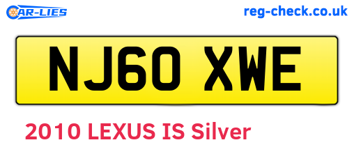 NJ60XWE are the vehicle registration plates.