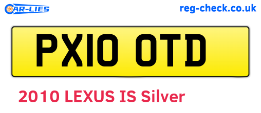 PX10OTD are the vehicle registration plates.