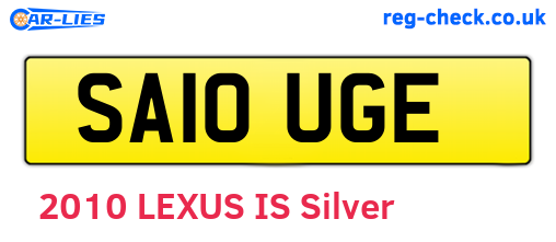 SA10UGE are the vehicle registration plates.