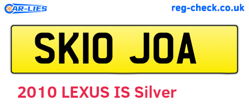 SK10JOA are the vehicle registration plates.