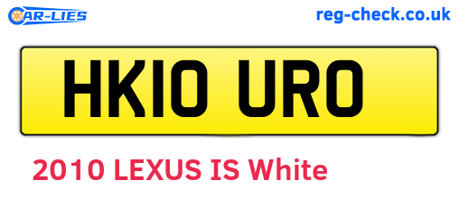 HK10URO are the vehicle registration plates.
