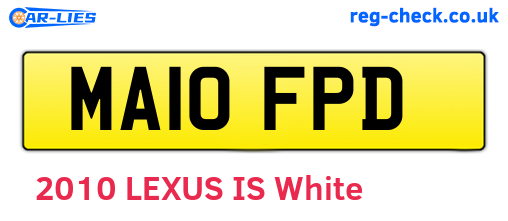 MA10FPD are the vehicle registration plates.