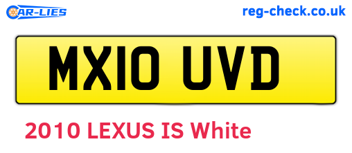 MX10UVD are the vehicle registration plates.