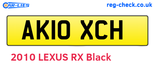 AK10XCH are the vehicle registration plates.