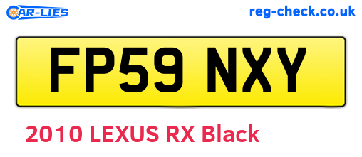 FP59NXY are the vehicle registration plates.