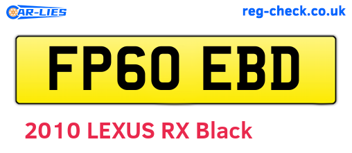 FP60EBD are the vehicle registration plates.