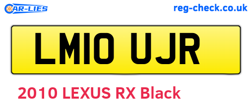 LM10UJR are the vehicle registration plates.