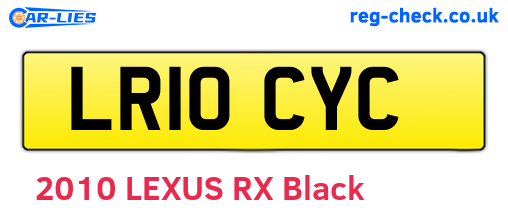 LR10CYC are the vehicle registration plates.