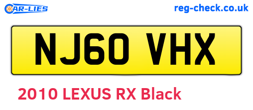 NJ60VHX are the vehicle registration plates.