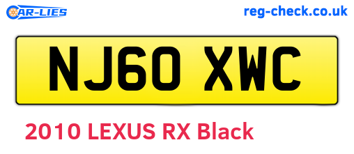 NJ60XWC are the vehicle registration plates.