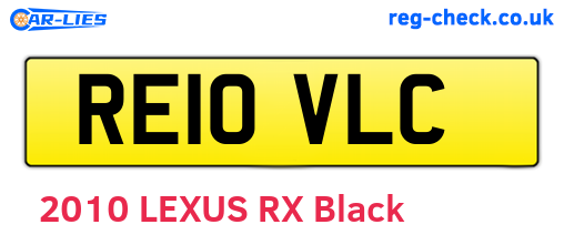 RE10VLC are the vehicle registration plates.