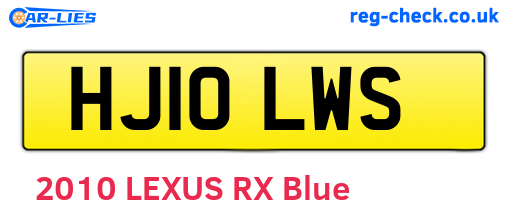 HJ10LWS are the vehicle registration plates.
