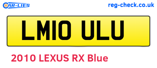 LM10ULU are the vehicle registration plates.