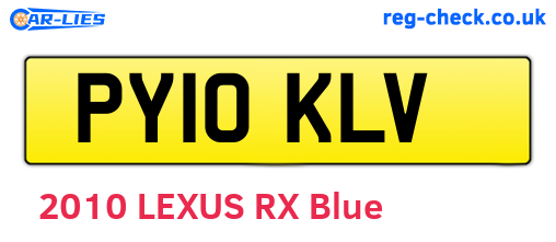 PY10KLV are the vehicle registration plates.