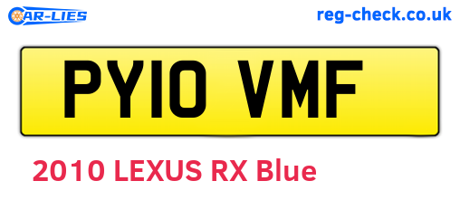 PY10VMF are the vehicle registration plates.