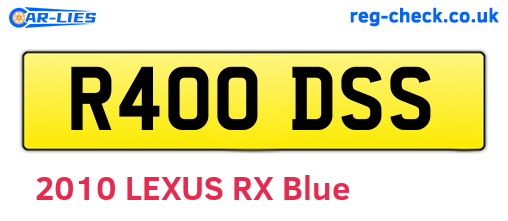 R400DSS are the vehicle registration plates.