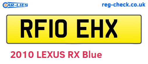 RF10EHX are the vehicle registration plates.