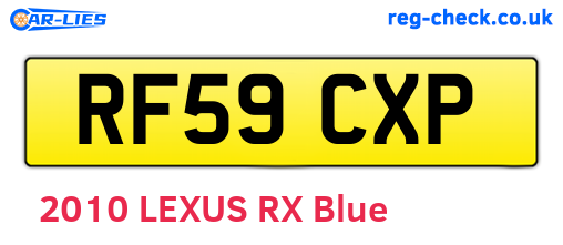 RF59CXP are the vehicle registration plates.