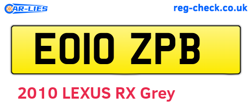 EO10ZPB are the vehicle registration plates.