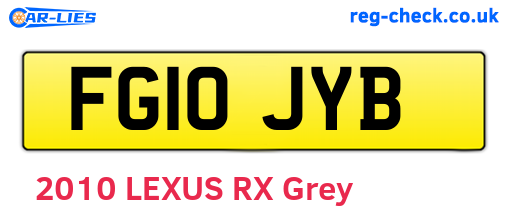 FG10JYB are the vehicle registration plates.