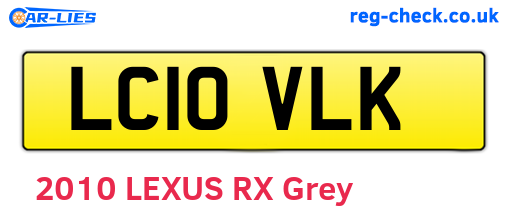 LC10VLK are the vehicle registration plates.