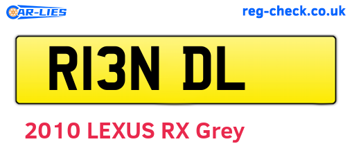 R13NDL are the vehicle registration plates.