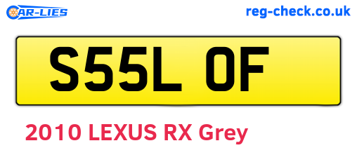 S55LOF are the vehicle registration plates.