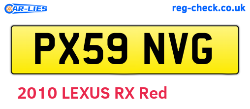 PX59NVG are the vehicle registration plates.