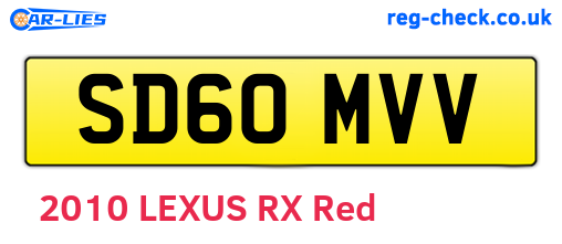 SD60MVV are the vehicle registration plates.