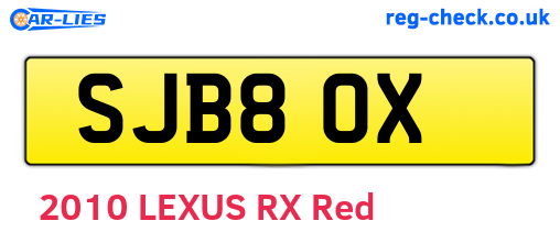 SJB80X are the vehicle registration plates.