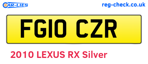 FG10CZR are the vehicle registration plates.