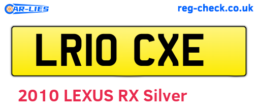 LR10CXE are the vehicle registration plates.