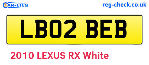 LB02BEB are the vehicle registration plates.