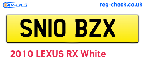 SN10BZX are the vehicle registration plates.