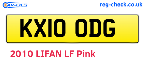 KX10ODG are the vehicle registration plates.
