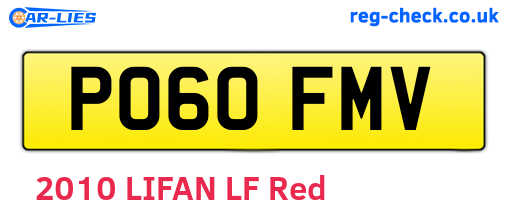 PO60FMV are the vehicle registration plates.