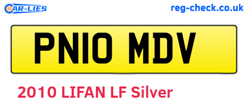 PN10MDV are the vehicle registration plates.