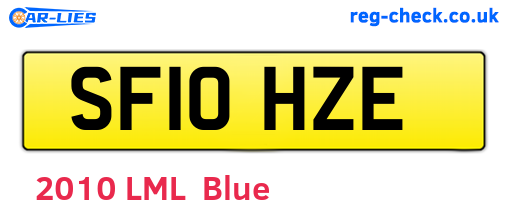 SF10HZE are the vehicle registration plates.