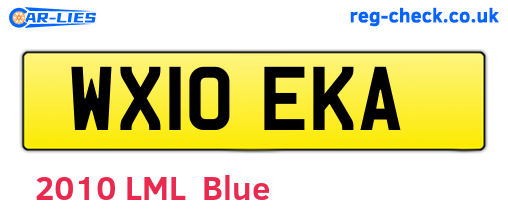 WX10EKA are the vehicle registration plates.