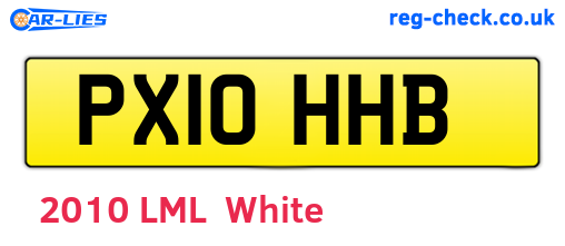 PX10HHB are the vehicle registration plates.