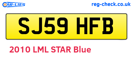 SJ59HFB are the vehicle registration plates.