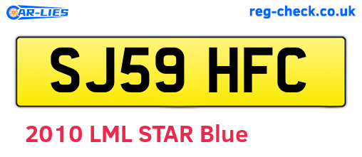 SJ59HFC are the vehicle registration plates.