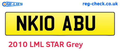 NK10ABU are the vehicle registration plates.