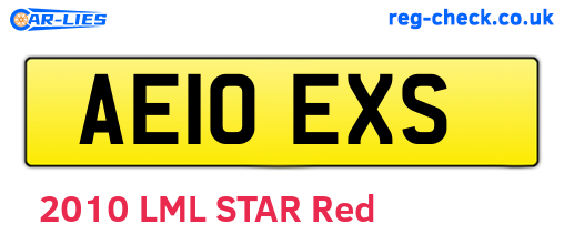 AE10EXS are the vehicle registration plates.